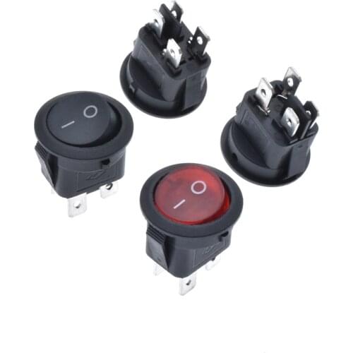 KCD1 224N 23mm Round 10A/125V 6A/250V AC Boat Switch Snap-in SPST ON OFF Rocker Position Switch