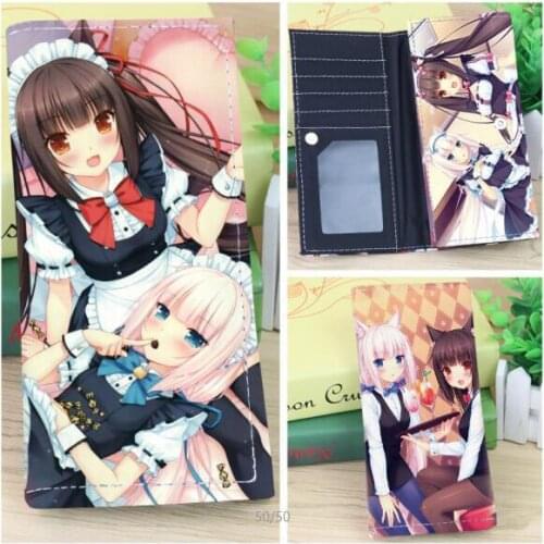 Anime NEKOPARA Synthetic Leather Wallet Long Card Holder Purse for Gift Money Bag