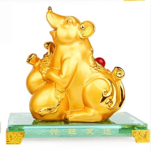 Kitchen dies Rat ox tiger rabbit dragon snake furnishing gold large open housewarming fortune golden Animal home decoration