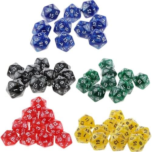 50 Pieces Dice Set D20 Playing D&D RPG Party Drinking Club Board Game Accessories