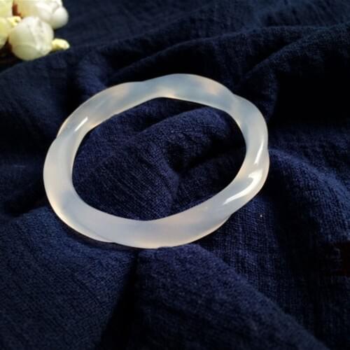 Natural ice white chalcedony Bracelet twist shape Bracelet fresh fashion for gift female