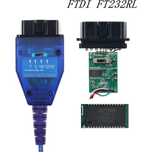 OBD2 VAG KKL Car Diagnostic Cable For Fiat FTDI FT232RL Chip Car Ecu Scanner Tool 4 Way Switch USB Interface