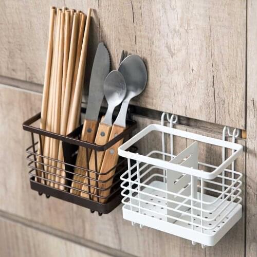 OTHERHOUSE Iron Chopsticks Cage Spoon Fork Storage Rack Shelf Cutlery Organizer Holder Tableware Basket Box Kitchen Accessories
