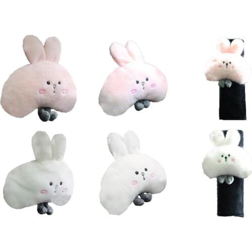 Headrest Pillow Detachable Comfortable Rabbit Shape Car Neck Waist Shoulder Protective Pillow for Office Чехлы на сиденья dacia
