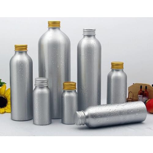 10 x Empty Aluminum Refillable Bottles Pot with Aluminum Screw Lid Caps 30ML 40ML 50ML 100ML 120ML 150ML Empty Water Containers