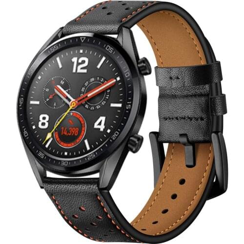 22mm Width Leather Replacement Bracelet Strap For Huawei Watch GT/Huawei Watch 2 Classic/ Honor Watch Magic Sports Watchband