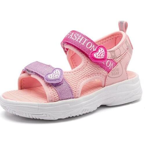 Girls Sandals 2020 Summer Mixed Color Anti-slippery Big Kid Sports Casual Shoes Breathable Open Toe Children Beach Sandals