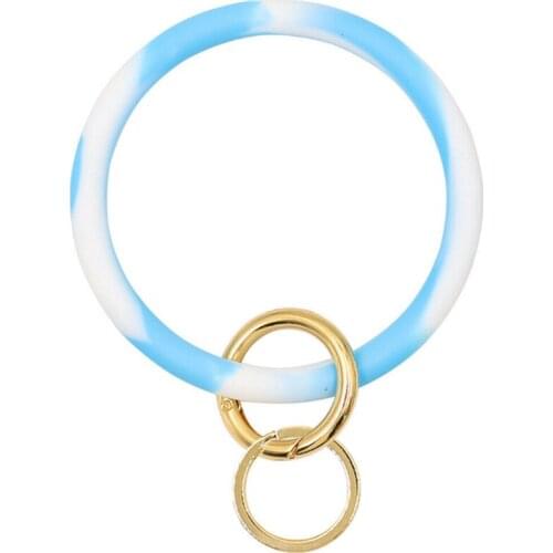 Silicone Keychain Bracelets For Women Exaggerated Round Key Chain Bracelets Wrist Strap Fashion Jewelry Accessories Gift