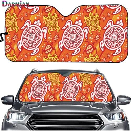 Orange Hibiscus Turtles Print Car Sun Shade Windshield for Foldable Front Windshield Sunshade Fashion Design Car Sunshade Cover