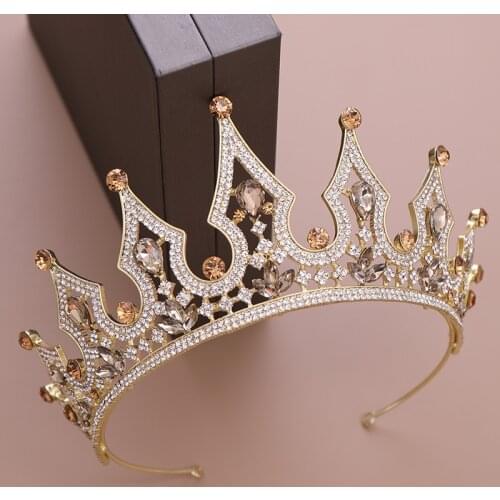 Wedding Hair Accessories Rose Gold Crystal Tiara and Crown Bride Headwear Ornaments Tiara Wedding Crown Headpiece Hair Jewelry