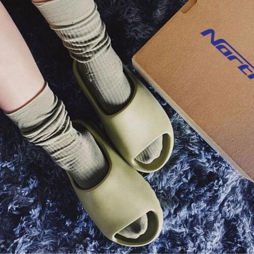 Home Women Thick Bottom Slippers Platform Chunky Heel Living Room Bathroom Slides Non Slip Trend Shoes Ladies Peep Toe Female