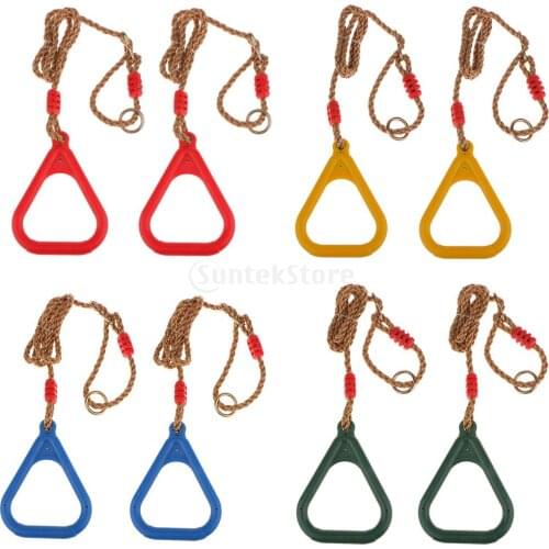 Triangle Plastic Strength Training Rings with Straps Buckles Home Gym Fitness Tool 4 Colors Available