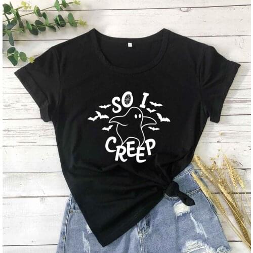 So i creep halloween graphic ghost women fashion cotton t shirt vintage gothic party street style tees youngs street style tops