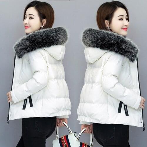 Womens winter coat new high-end solid color cotton coat jacket cotton clothing thickening waist temperament womens clothing