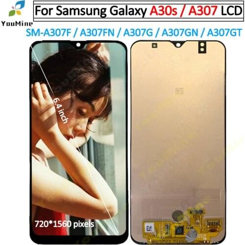 For Samsung galaxy A30S A307 A307F A307FN A307G lcd Display Touch Screen Digitizer Assembly Replacement For Samsung a30s LCD