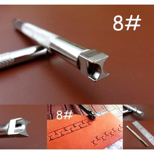 1pc Leather Craft Steel Carving Stamping Punch Stamper Tool - Chisel Pricking Iron Knife Cutter Edger Creaser Groover Beveler