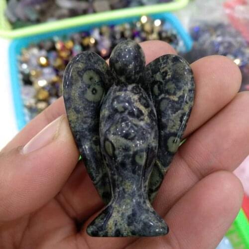 Peacock eye crystal Carved Angel 2" Natural Crystal Healing Chakra Balance Meditation 1pcs