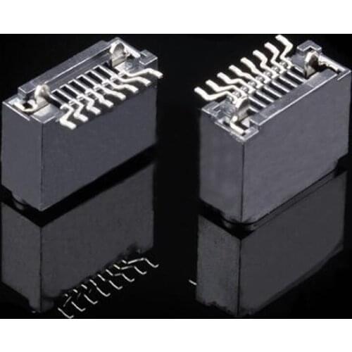 100pcs Vertical SMT Lightning Dock H6.5mm For iPhone female socket headset dedicated