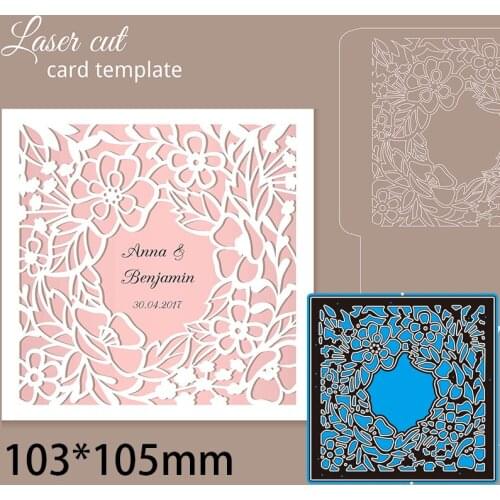 103*105mm Flower Hollow InvitationCutting DIES Stencil DIY Scrapbook Embossing Card Craft Template Paper Photo Album