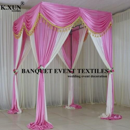 2.8M Height Four Square Pavilions Backdrop Curtain Princess Pavilion For Wedding Event Decoration