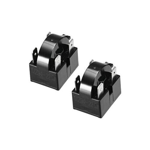 2 Pcs 22 Ohm 4 Pin Refrigerator PTC Starter Relay Black