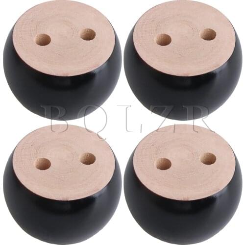4xBQLZR 4CM Height Eucalyptus-Wood 6.7CM Dia Round Furniture Legs Feet 100kg Bearing Weight Lifter for Sofas Bed Cabinets Tables