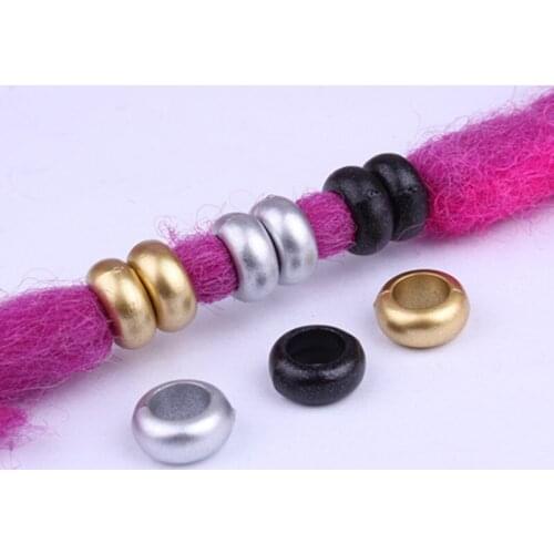 50PCS African Hair Rings Cuffs Tubes Charms Dreadlock Dread Hair Braids Jewelry Decoration Accessories Gold Silver Beads