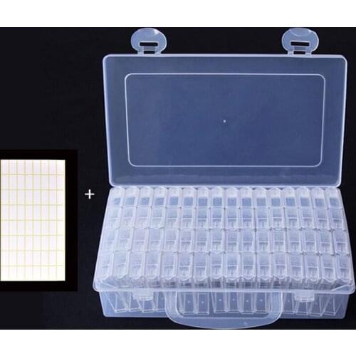 64 pcs box Adjustable Plastic Storage Box for jewelry Diamond Embroidery painting Craft Bead Pill Storage Tool Display Organizer