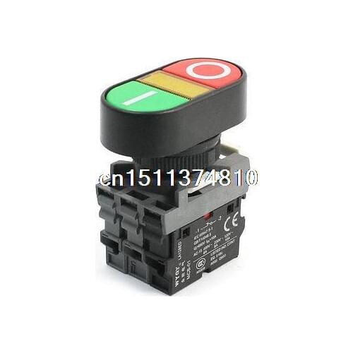 690V 15A 3-phases ON OFF Control Yellow Light Momentary Button Power Switch