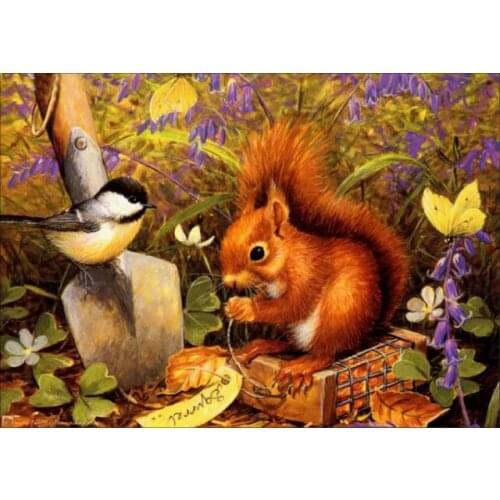 DIY 5D Diamond Painting Round Diamond Little Squirrel Animal Embroidery Mosaic Home Decoration Pattern Handmade