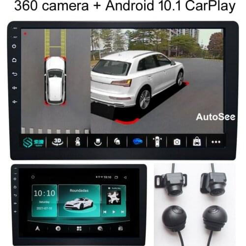 Android 10.1 Radio Navigation touch screen monitor + 360 degree camera Car AVM around view bird eye 24 hours parking defense