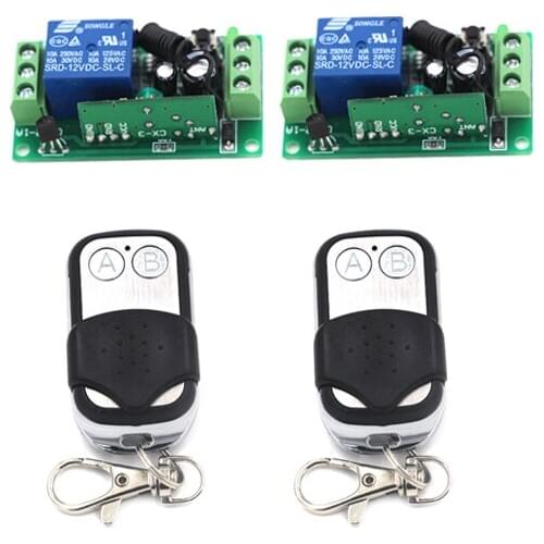 DC 12V 315/433MHZ 10A RF Wireless Remote Control Switch and 200M Metal Remote System learning code for Smart Home SKU: 5402