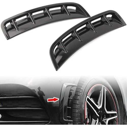 Black Front Wheel Side Air Vent Canards Trim Decoration for Mercedes-BENZ A-Class W177 A200 A250 A220 A35 AMG 2019 2020