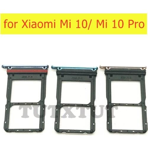 For Xiaomi Mi 10/ Mi 10 Pro Card Tray Holder SIM Card SD Card Slot Holder Adapter Repair Spare Parts