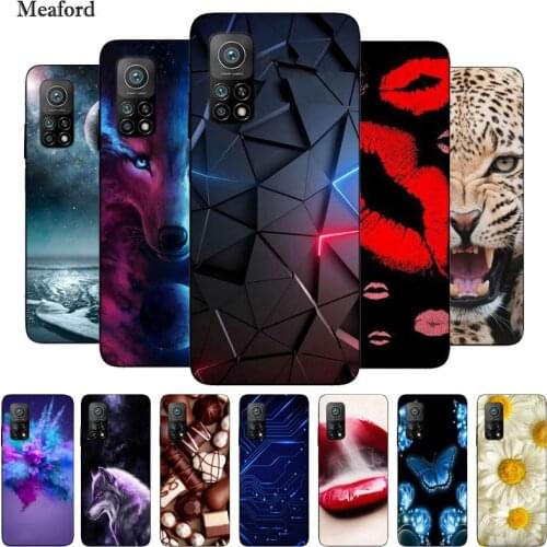 For Xiaomi Mi 10T Pro Case Black Bumper Silicone TPU Soft Phone Cover For Xiaomi Mi 10T Case Cartoon Funda Mi10T 10 T Pro