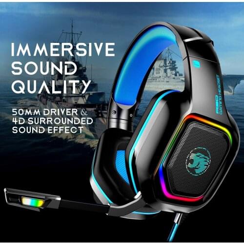 RGB Gaming Headset Computer Gaming Earphone Wired Earphone with Microphone Headphone for PC/Notebook/Mobile