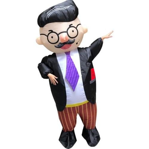 Full Body Big Boss Handsome Cosplay Inflatable Costume Halloween Company Party Performance Clothing Funny Dress