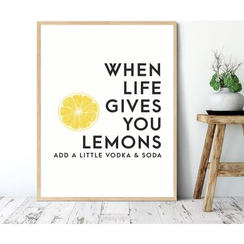 Call Me Old Fashioned Cocktail Lemon Quote Art Canvas Poster Painting Bar Wall Picture Print Painting Home Kitchen Decoration