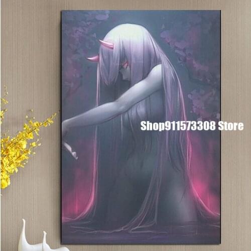 Zero Two Darling in the FRANXX canvas prints Poster Prints Canvas Art Oil Painting Wall Pictures For Living Room Decoration