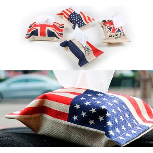 KJAUTOMAX For Mini Cooper Auto Interior Union Jack PU Leather Car Tissue Napkin Box Bag package Armrest box Storage