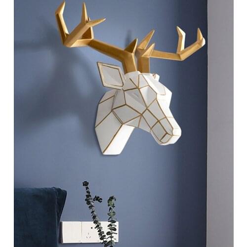 Creative Phnom Penh Animal Head Wall Decoration Hotel Living Room Home Deer Head Wall Hanging Decor Pendant Accessorise Gift