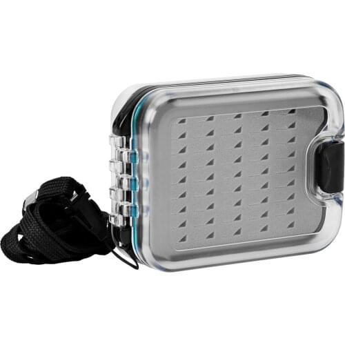 SF Small Pocket Fly Fishing Plastic Double Side Fly Box with Lanyard