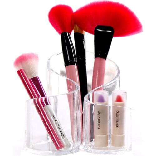 Fashion Crystal Acrylic Makeup Brush Storage Box Cosmetic Storage Tool Flashing Pencil Holder Lipstick Organize Racks
