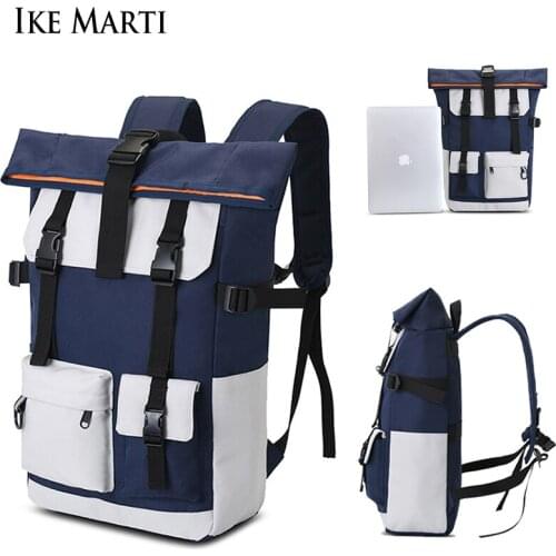 IKE MARTI 2021 New Fashion Backpacks Men/Women Large Capacity Backpack Female Black Waterproof Anti-theft Rucksack Backpack
