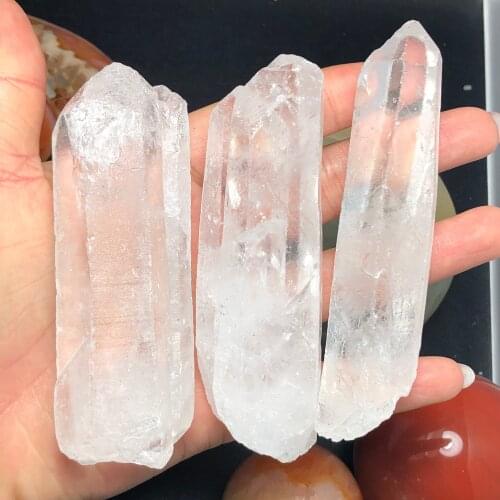 1Pc Natural white transparent crystal crystal irregular crystal pillars, home decoration or gifts