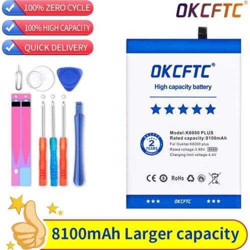 OKCFTC Original 8100mAh K6000 PLUS battery For OUKITEL K6000 PLUS High Quality +Tracking Number
