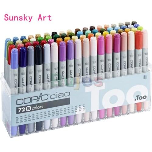 Original Japan COPIC Ciao 3 24/36/72color Double head Square head 6mm/soft head alcohol oil marker cartoon design art supplies