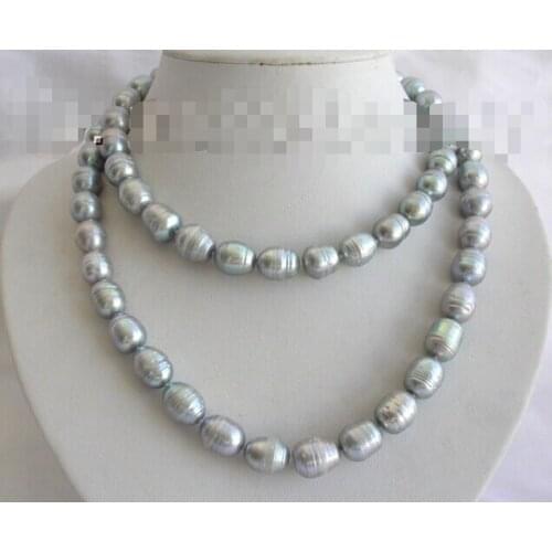 CBN321 Amazing 35" 15mm gray baroque freshwater cultured pearl necklace