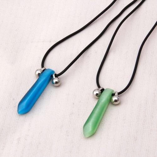High Quality Faux Leather Geometric Charms Necklace Pendant Halskette Anime Imitation Tsunade Uzumaki Cosplay gift welfare
