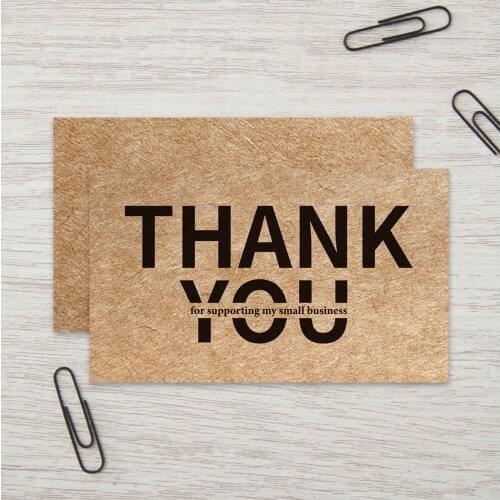 30pcs/pack Thank You Cards for business kraft paper Thanks Greeting Card Appreciation Cardstock gift package decoration card